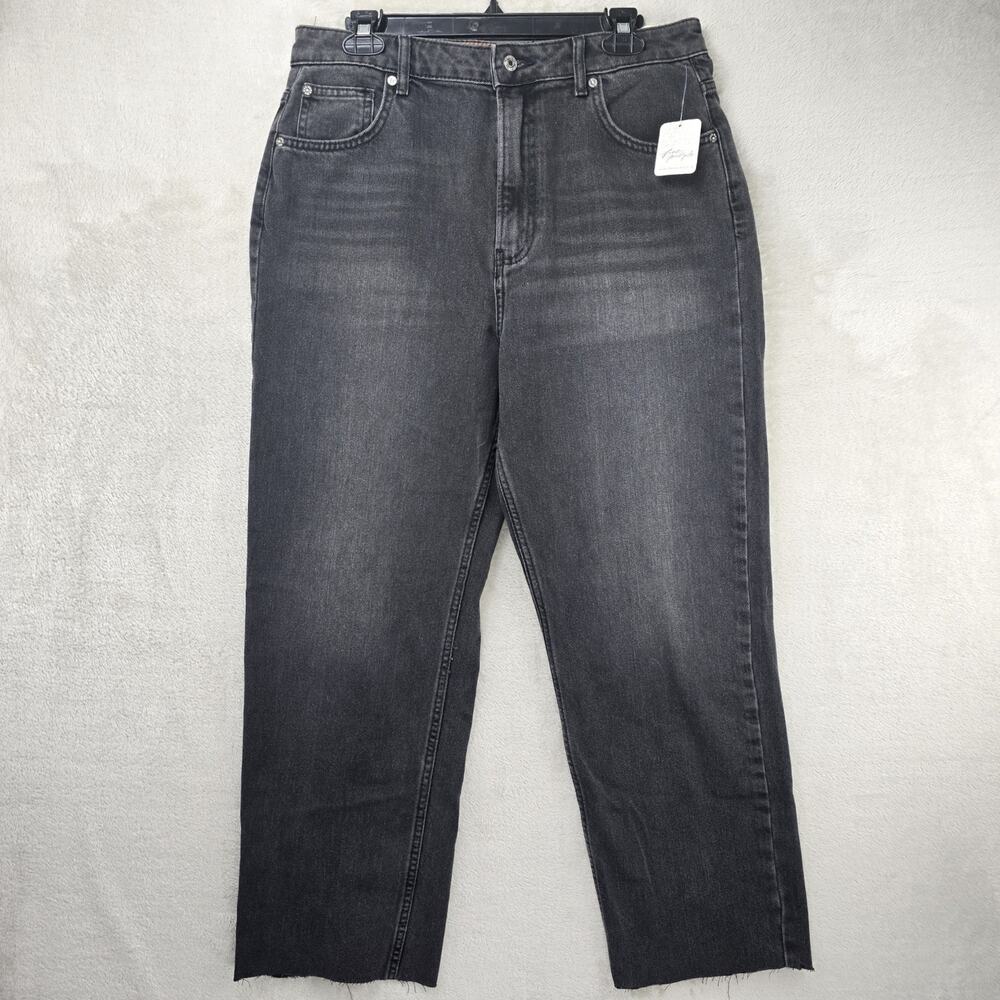 Free People We The Free Pacifica Slim Straight Leg Jeans Sz 32 Black (32x27) NWT